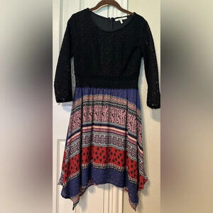 Miami Bohemian Style Dress with lace top Sz S